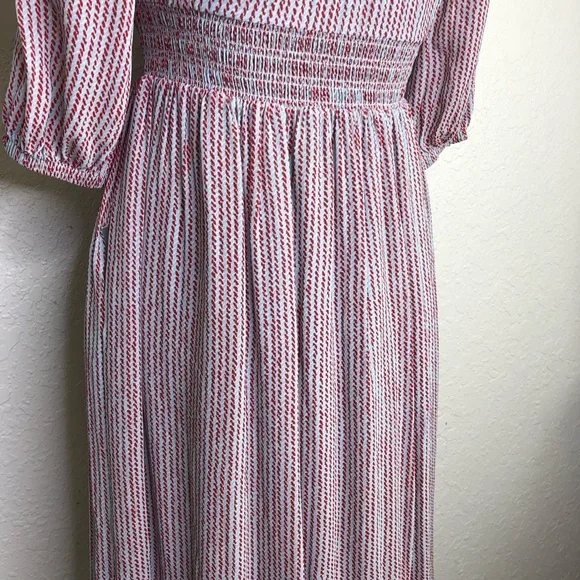 Hatch Briar sky blue red dashdot smocked waist maternity dress size 2 or Medium - Picture 14 of 16